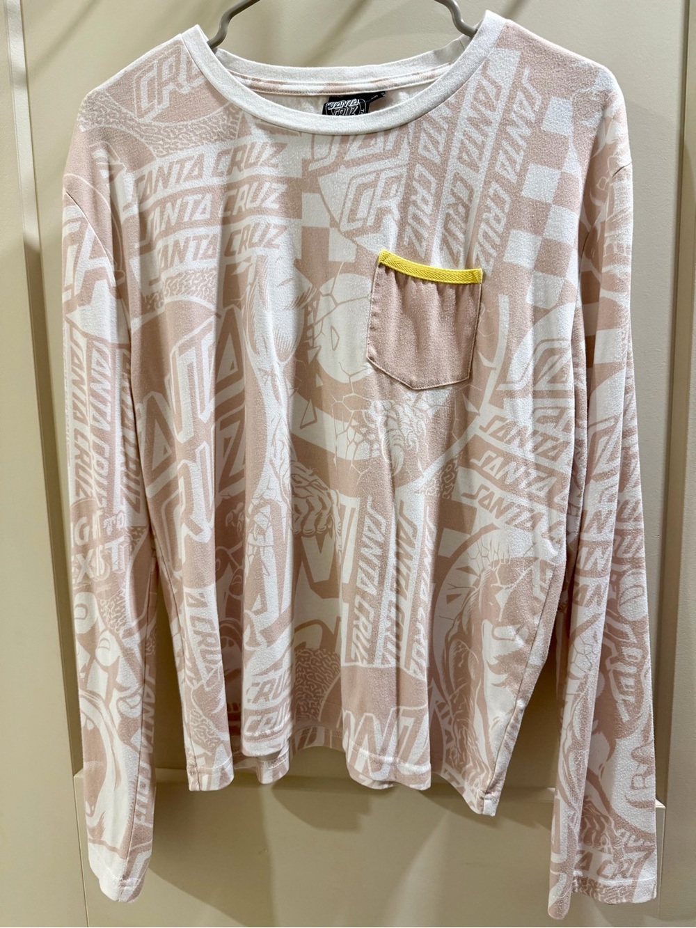 Santa Cruz Skateboards Women’s Long-Sleeve Pocket Tee in Light Pink